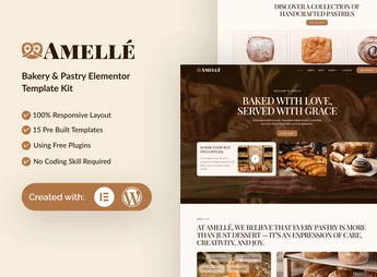 Amelle – Bakery & Pastry Elementor Template Kit