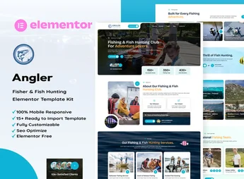 Angler – Fishing & Fish Hunting Elementor Template Kit