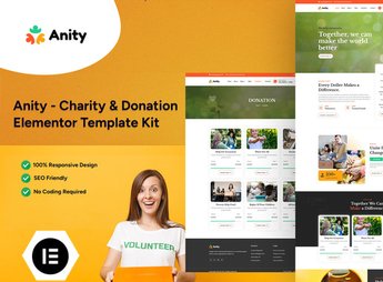 Anity – Charity & Donation Elementor Template Kit