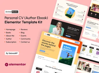 ArcherBooks – Author & eBook Resume Elementor Pro Template Kit