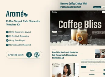 Arome – Coffee Shop & Cafe Elementor Template Kit