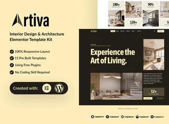 Artiva – Interior Design & Architecture Elementor Template Kit