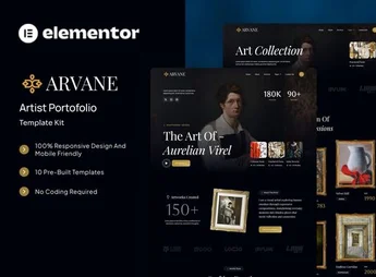 Arvane – Artist Portfolio Elementor Template Kit