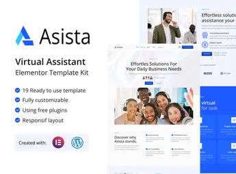 Asista – Virtual Assistant Elementor Template Kit
