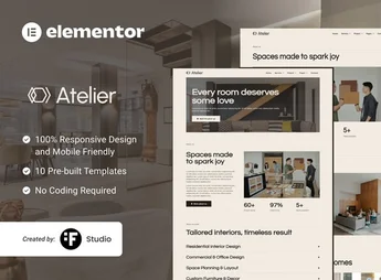 Atelier – Interior Design Elementor Template Kit