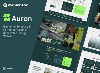 Auron – Solar & Green Renewable Energy Elementor Template Kits