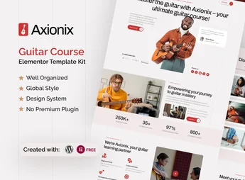 Axionix – Guitar Course Elementor Template Kit
