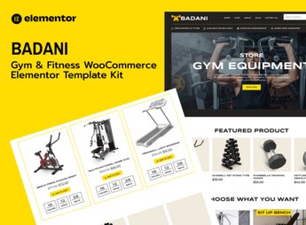 Badani – Gym Fitness Equipment Shop & Store WooCommerce Elementor Pro Template Kit