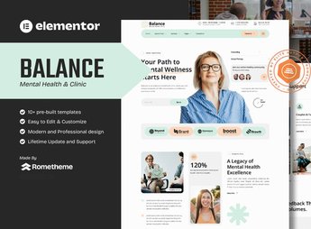 Balance – Mental Health Clinic Elementor Template Kit