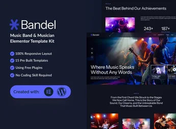 Bandel – Music Band & Musician Elementor Template Kit