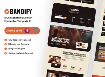 Bandify – Music Band & Musician Elementor Template Kit