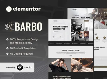 Barbo – Barbershop & Grooming Elementor Template Kit