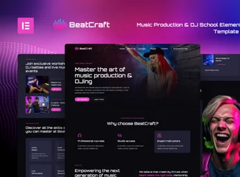 Beatcraft – Music Production & DJ School Elementor Template Kit