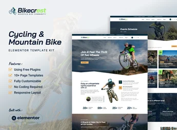 Bikecrest – Cycling & Mountain Bike Elementor Template Kit