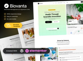 Biovanta – Pharmaceuticals & Biotechnology Industry Elementor Template Kit