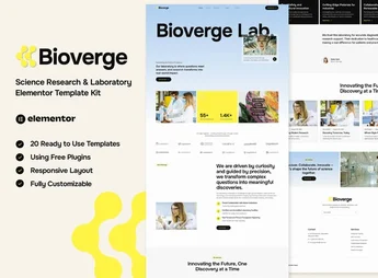 Bioverge – Science Research & Laboratory Elementor Template Kit