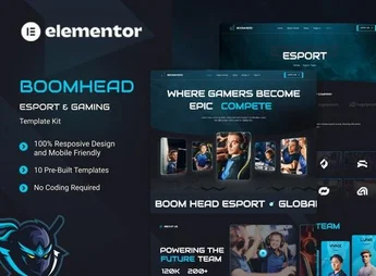 BoomHead – Esport & Gaming Elementor Template Kit