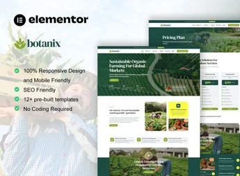 Botanix – Agriculture & Organic Farming Elementor Pro Template Kit