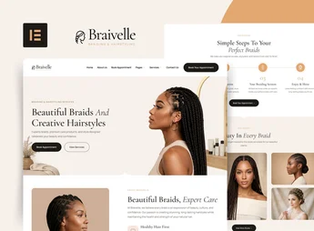Braivelle – Braiding & Hairstyling Services Elementor Template Kit
