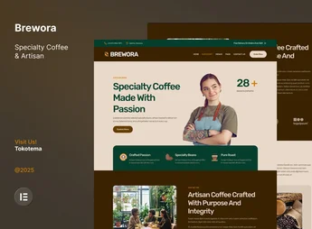 Brewora – Specialty Coffee & Artisan Website Elementor Template Kit