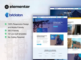Brickston – Construction & Building Service Elementor Template Kit