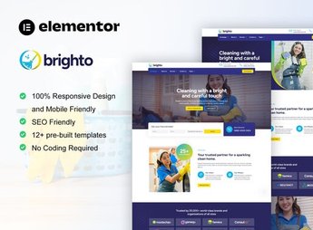 Brighto – Cleaning Service Company Elementor Pro Template Kit