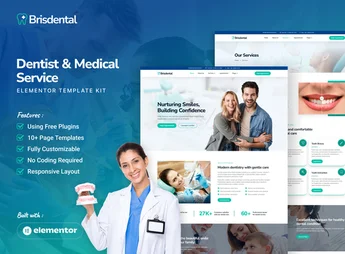 Brisdental – Dentist & Medical Service Elementor Template Kit