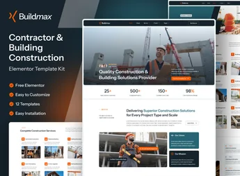 Buildmax – Contractor & Building Construction Elementor Template Kit
