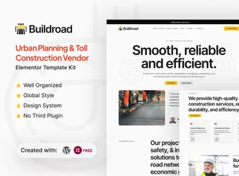 Buildroad – Urban Planning & Toll Contractor Elementor Template Kit
