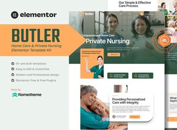 Butler – Home Care & Private Nursing Elementor Template Kit