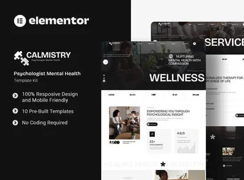 Calmistry – Psychologist Mental Health Elementor Template Kit