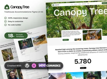 CanopyTree – Elementor Template Kit Treehouse Accommodations