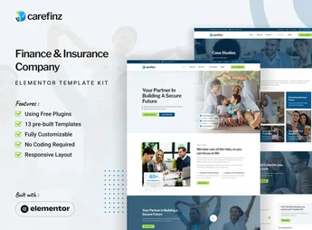 Carefinz – Finance & Insurance Company Elementor Template Kit