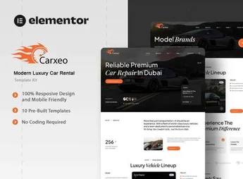 Carxeo – Modern Luxury Car Rental Elementor Template Kit