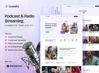 Castalks – Podcast & Radio Streaming Elementor Template Kit