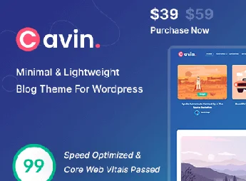 Cavin | Minimal & Lightweight WordPress Blog Theme