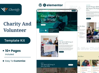 Charitify – Nonprofit Charity & Donation Elementor Template Kit