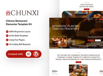 Chunxi – Chinese Restaurant Elementor Template Kit