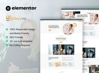 Claryva – Virtual Assistant Elementor Template Kit