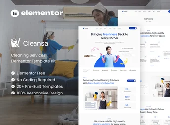 Cleansa – Cleaning Services Elementor Template Kit