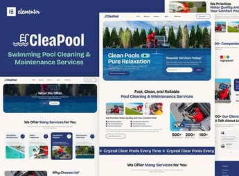 Cleapool – Swimming Pool Cleaning and Maintenance Service Elementor Template Kit