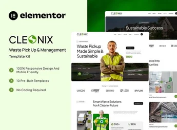 Cleonix – Waste Pick Up & Management Elementor Template Kit