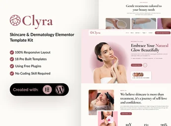Clyra – Skincare & Dermatology Elementor Template Kit