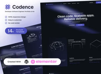 Codence – Developer Software Engineer Portfolio Elementor Template Kit