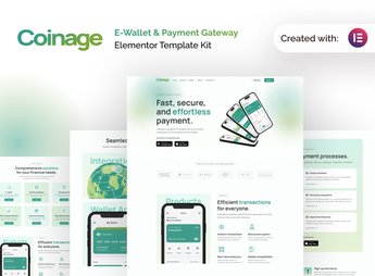 Coinage – E-Wallet & Payment Gateway Elementor Pro Template Kit