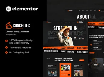 Conchitec – Contractor Building Construction Elementor Template Kit