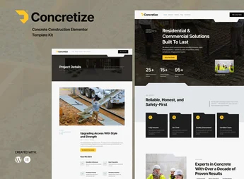 Concretize – Concrete Construction Elementor Template Kit