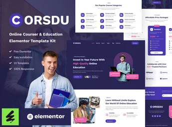 Corsdu – Online Courses & Education Elementor Template Kit