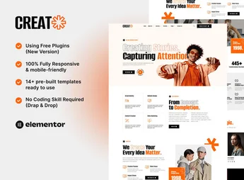Creat – Creative Agency & Portfolio Elementor Template Kit