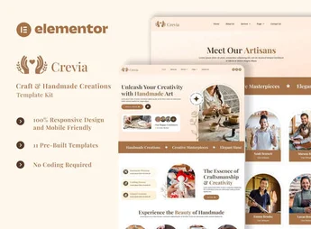 Crevia – Laundry & Fresh Clothing Elementor Template Kit